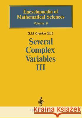 Several Complex Variables III: Geometric Function Theory Khenkin, G. M. 9783642647857 Springer - książka