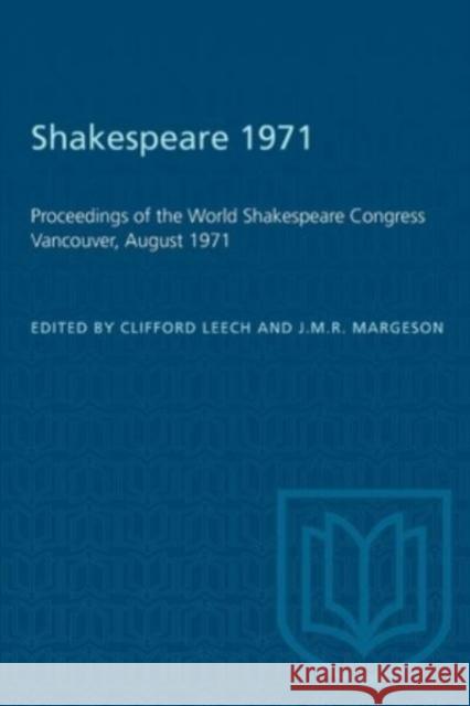 SHAKESPEARE 1971 PROCEEDINGS WORLD SHP  9781487576950 TORONTO UNIVERSITY PRESS - książka