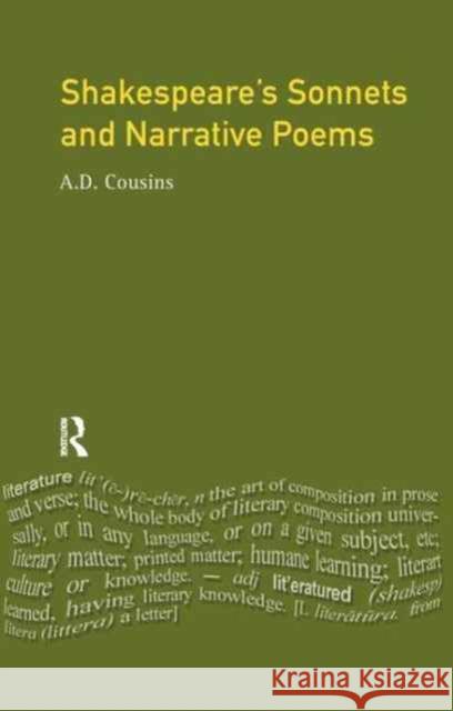 Shakespeare's Sonnets and Narrative Poems A. D. Cousins 9781138160613 Routledge - książka