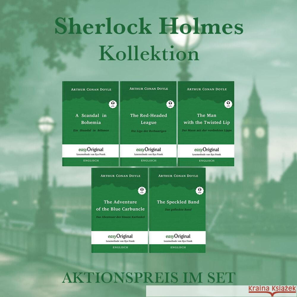 Sherlock Holmes Kollektion - Lesemethode von Ilya Frank - Zweisprachige Ausgabe Englisch-Deutsch (mit kostenlosem Audio-Download-Link), 5 Teile Doyle, Arthur Conan 9783991125952 EasyOriginal - książka