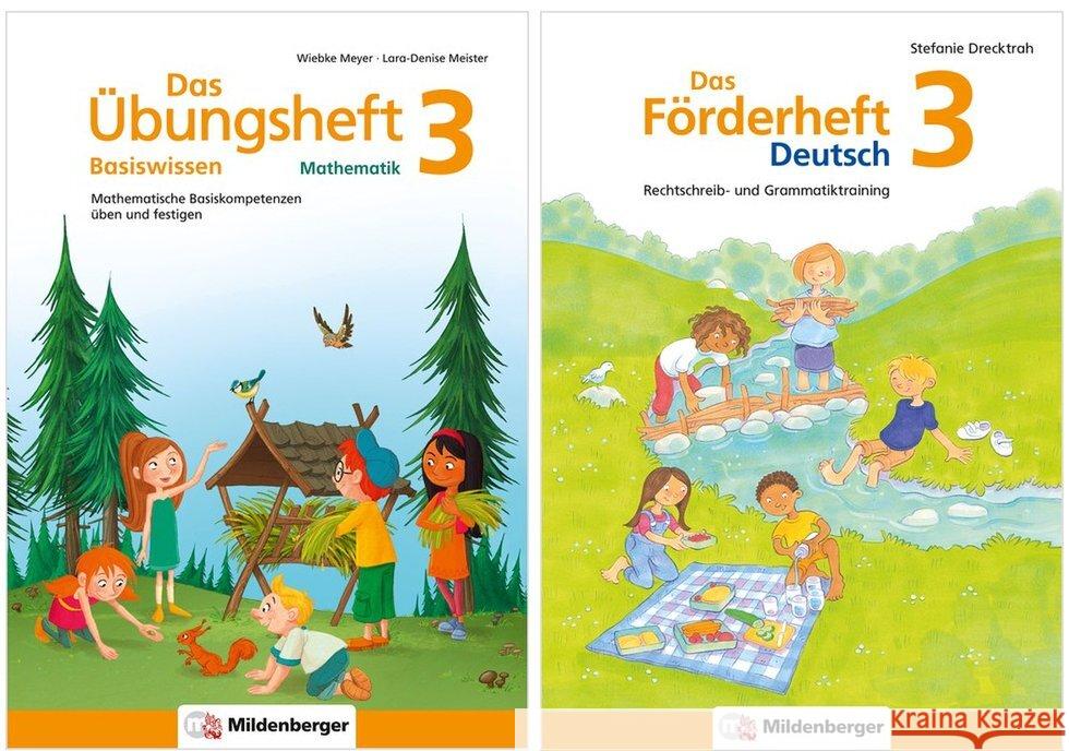 Sicher ins 4. Schuljahr - Sparpaket: Förderprogramm Rechnen - Schreiben - Grammatik · Klasse 3, 2 Teile diverse 9783619914135 Mildenberger - książka