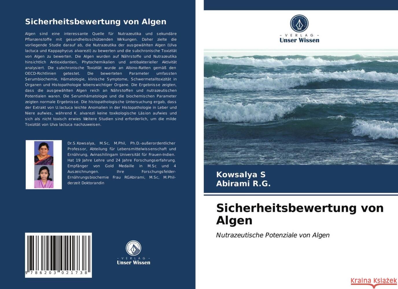 Sicherheitsbewertung von Algen S, Kowsalya, R.G., Abirami 9786203021738 Verlag Unser Wissen - książka