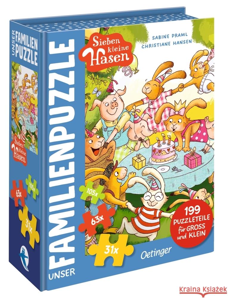 Sieben kleine Hasen. Unser Familien-Puzzle Praml, Sabine 4260512188689 Oetinger - książka