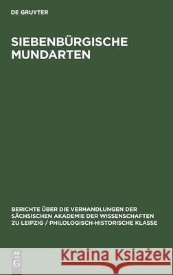 Siebenbürgische Mundarten Klein, Karl Kurt 9783112498811 de Gruyter - książka