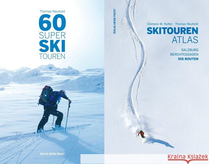Skitourenatlas, 2 Bände. 60 Super Skitouren : Kombipaket. Salzburg, Berchtesgaden. 555 Routen Neuhold, Thomas; Hutter, Clemens M. 9783702507718 Pustet, Salzburg - książka