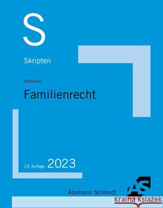 Skript Familienrecht Roßmann, Franz-Thomas 9783867528696 Alpmann und Schmidt - książka
