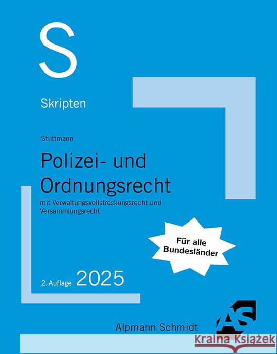 Skript Polizei- und Ordnungsrecht Stuttmann, Martin 9783867529471 Alpmann und Schmidt - książka