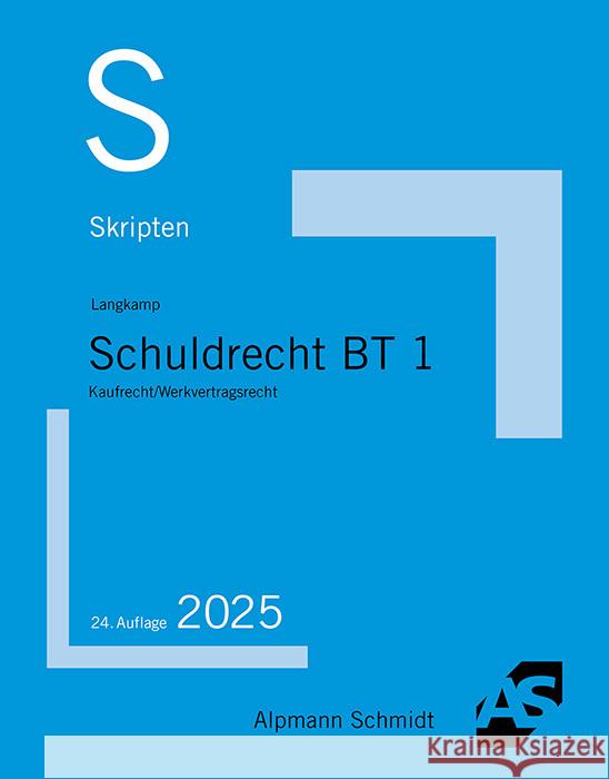 Skript Schuldrecht BT 1 Langkamp, Tobias 9783867528801 Alpmann und Schmidt - książka