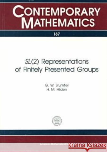 SL2 Representations of Finitely Presented Groups  9780821804162 American Mathematical Society - książka
