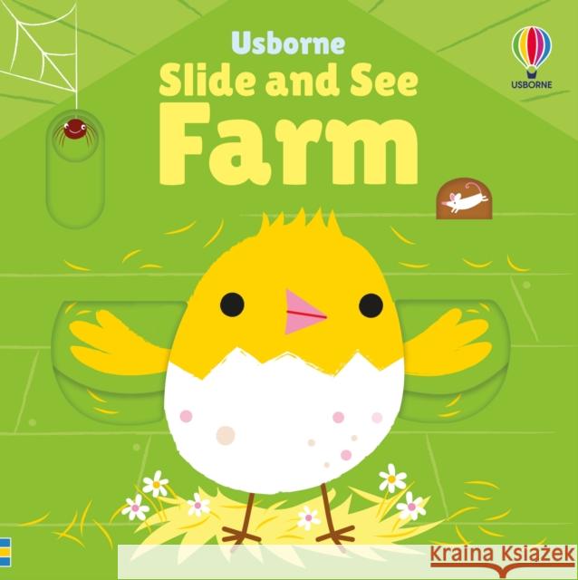 Slide and See Farm Fiona Watt 9781835404249 Usborne Publishing Ltd - książka