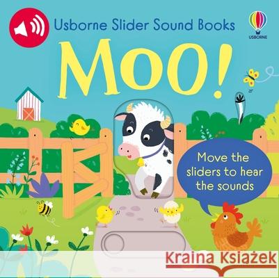 Slider Sound Books Moo! Sam Taplin, Ailie Busby 9781836050568 Usborne Publishing Ltd - książka