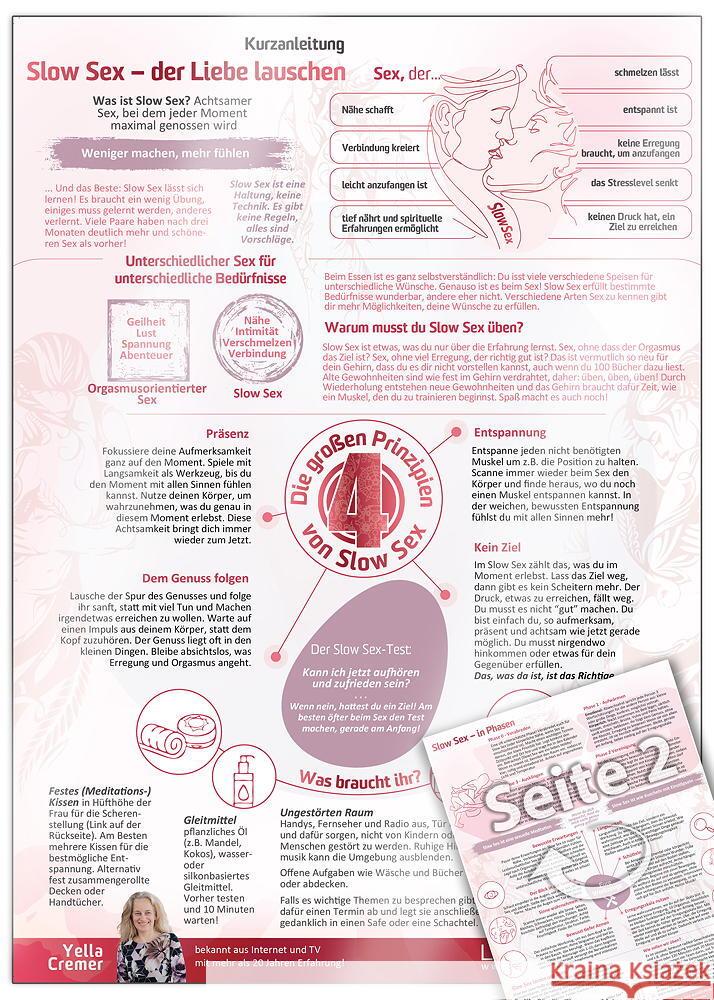 Slow Sex - der Liebe Lauschen - Kurzanleitung (2023) Cremer, Yella 9783982085098 LoveBase Media - książka