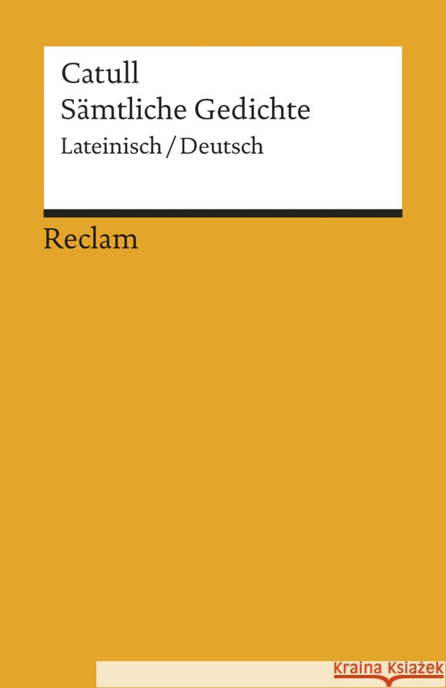 Sämtliche Gedichte : Latein.-Dtsch. Catull   9783150093955 Reclam, Ditzingen - książka