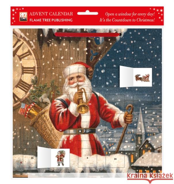 Snowy Santa Claus advent calendar (with stickers)  9781847864451 Flame Tree Publishing - książka