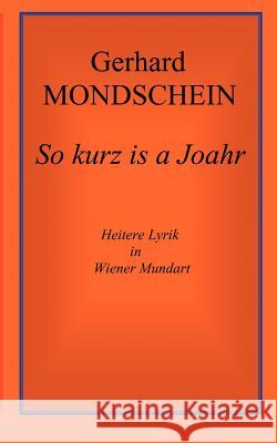 So kurz is a Joahr Gerhard Mondschein 9783831108367 Books on Demand - książka