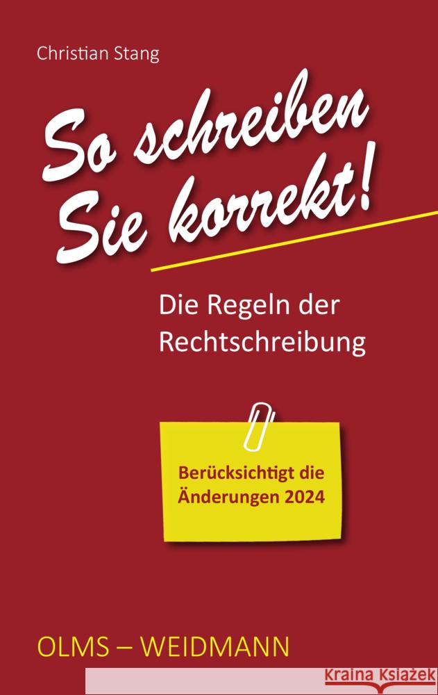 So schreiben Sie korrekt! Stang, Christian 9783615004748 Weidmannsche Verlagsbuchhandlung - książka