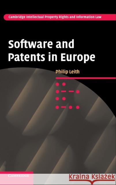 Software and Patents in Europe  9780521868396 Cambridge University Press - książka