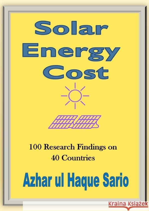Solar Energy Cost Sario, Azhar ul Haque 9783759882554 epubli - książka