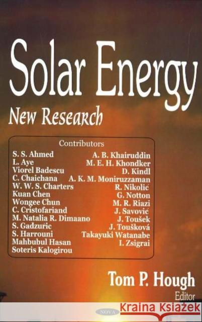 Solar Energy: New Research Tom P Hough 9781594546303 Nova Science Publishers Inc - książka
