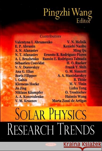 Solar Physics Research Trends Pingzhi Wang 9781600219870 Nova Science Publishers Inc - książka