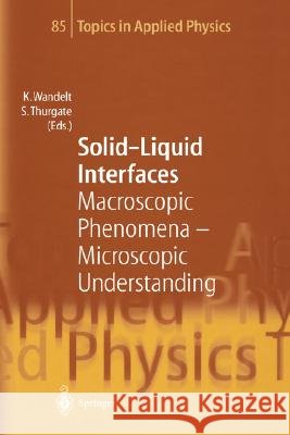 Solid-Liquid Interfaces: Macroscopic Phenomena -- Microscopic Understanding Wandelt, Klaus 9783540425830 Springer - książka
