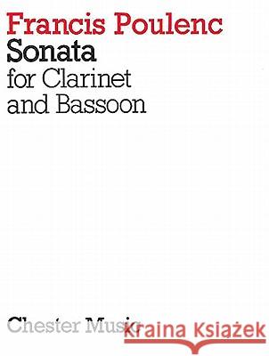 Sonata For Clarinet And Bassoon Francis Poulenc 9780711938373 Chester Music - książka