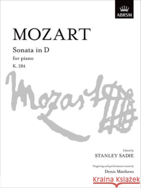 Sonata in D, K. 284  9781854721624 Associated Board of the Royal Schools of Musi - książka