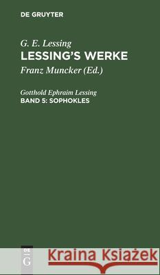 Sophokles Gotthold Ephraim Lessing 9783112405475 De Gruyter - książka