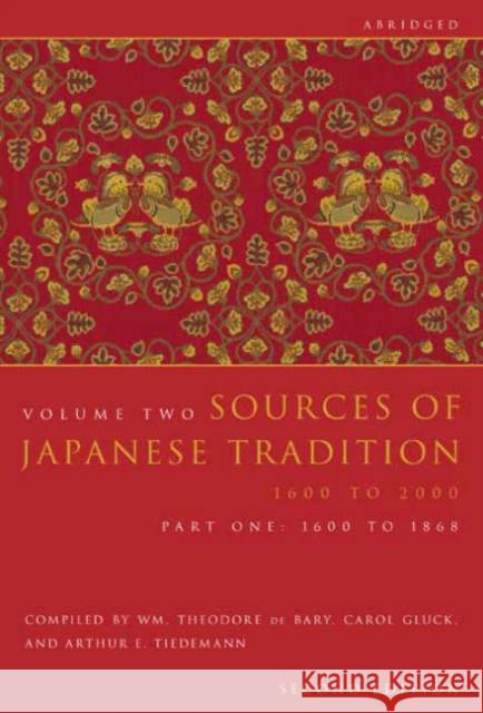 Sources of Japanese Tradition, Abridged: 1600 to 2000; Part 2: 1868 to 2000 Bary, Wm Theodore de 9780231139168 Columbia University Press - książka
