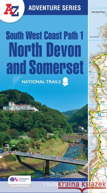 South West Coast Path 1 – North Devon & Somerset: With Ordnance Survey Mapping A–Z maps 9780008707651 HarperCollins Publishers - książka