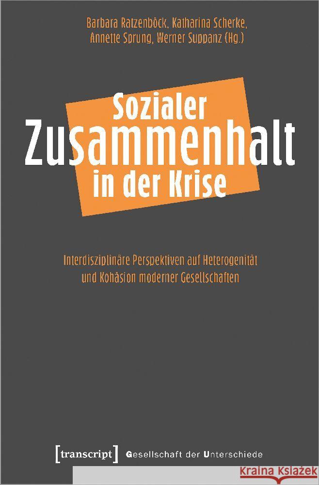 Sozialer Zusammenhalt in der Krise  9783837662061 transcript Verlag - książka