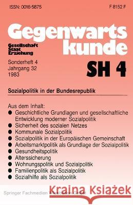 Sozialpolitik in der Bundesrepublik Bernhard Sch?fers 9783663008118 Vs Verlag Fur Sozialwissenschaften - książka