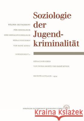 Soziologie Der Jugendkriminalität Heintz, Peter 9783531110844 Vs Verlag Fur Sozialwissenschaften - książka