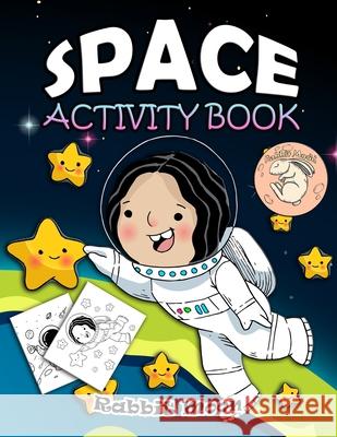 Space Activity Book: for Kids Ages 4-8: A Fun Kid Workbook Game For Learning, Solar System Coloring, Mazes, Word Search and More! Rabbit Moon 9781686168109 Independently Published - książka