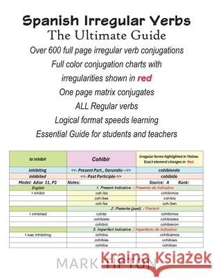Spanish Irregular Verbs: The Ultimate Guide Mark Tipton 9781977281142 Outskirts Press - książka