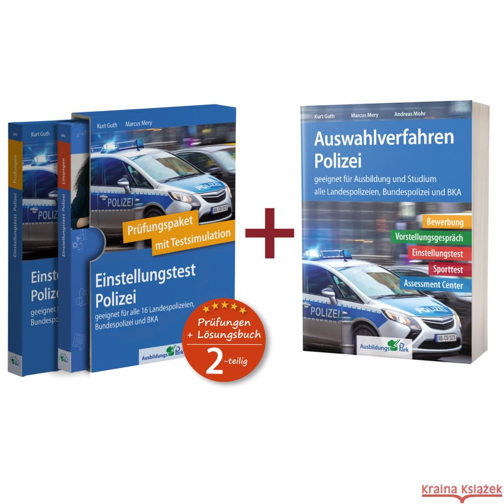 Sparpaket - Einstellungstest + Auswahlverfahren Polizei, 2 Teile Guth, Kurt; Mery, Marcus 9783956242021 Ausbildungspark - książka