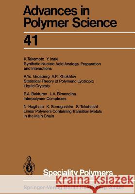 Speciality Polymers E. A. Bekturov L. A. Bimendina A. Yu Grosberg 9783662153840 Springer - książka