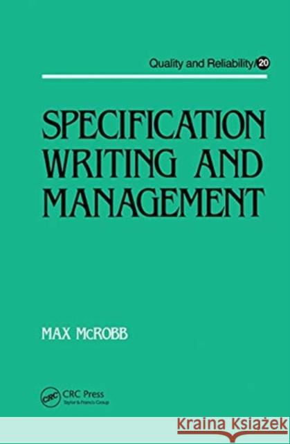 Specification Writing and Management M. McRobb 9780367451004 CRC Press - książka