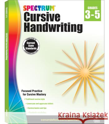 Spectrum Cursive Handwriting, Grades 3 - 5 UNKNOWN 9781483813813 Spectrum - książka