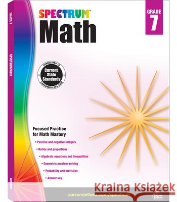 Spectrum Math Workbook, Grade 7 Spectrum 9781483808758 Spectrum - książka