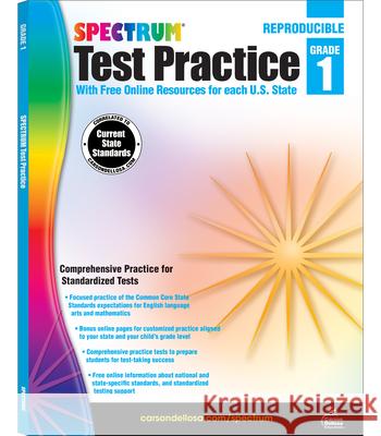 Spectrum Test Practice, Grade 1 Carson Spectrum 9781620575932 Carson Spectrum - książka