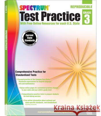 Spectrum Test Practice, Grade 3 Carson Spectrum 9781620575956 Carson Spectrum - książka