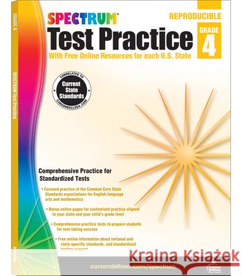 Spectrum Test Practice, Grade 4 Carson Spectrum 9781620575963 Carson Spectrum - książka