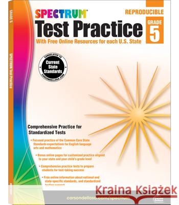 Spectrum Test Practice, Grade 5 Carson Spectrum 9781620575970 Carson Spectrum - książka