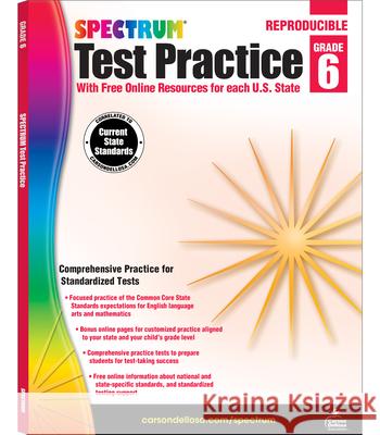 Spectrum Test Practice, Grade 6 Carson Spectrum 9781620575987 Carson Spectrum - książka