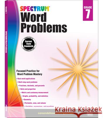 Spectrum Word Problems, Grade 7 Spectrum                                 Carson-Dellosa Publishing 9781624427336 Spectrum - książka