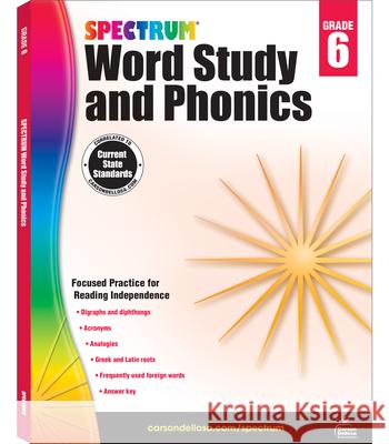 Spectrum Word Study and Phonics, Grade 6 Spectrum 9781483811871 Spectrum - książka