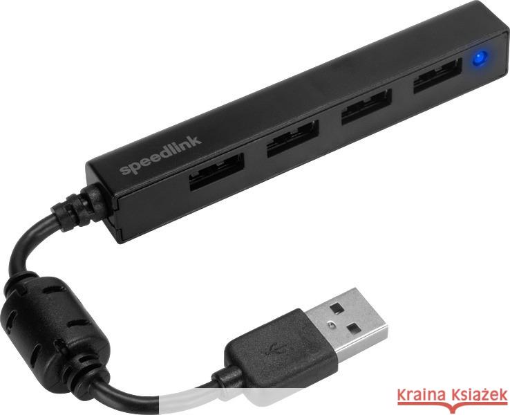 SPEEDLINK SNAPPY SLIM USB Hub, 4-Port, USB 2.0, Passive, black  4027301910292 Zeitfracht Elektronik - książka
