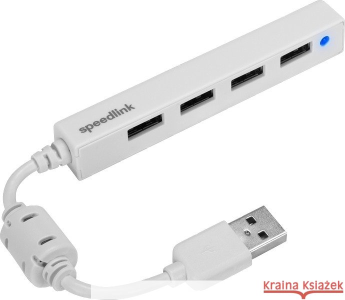 SPEEDLINK SNAPPY SLIM USB Hub, 4-Port, USB 2.0, Passive, White  4027301461510 Zeitfracht Elektronik - książka