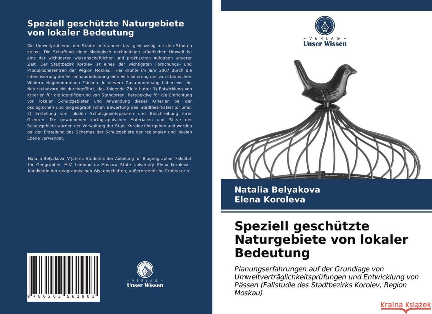 Speziell geschützte Naturgebiete von lokaler Bedeutung Belyakova, Natalia, Koroleva, Elena 9786203562903 Verlag Unser Wissen - książka